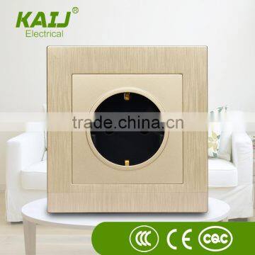 European Standard Luxury Style Gold pc Panel 2 Pole Pin Socket Outlet and Plug photo-3