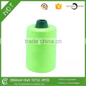 Bright 100% cationic-dyeable polyester spun sewing thread