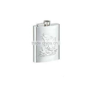 shaped hip flask figured sheet series high quality stainless steel hip flask