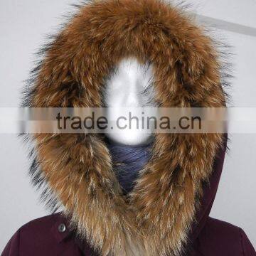 Detachable Real Raccoon Fur at Hood Long Style Women Down Parka photo-6