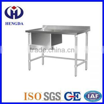 Stainless Steel Single Sink Bench with stretching surface