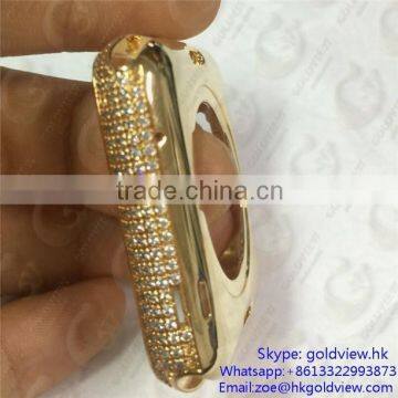 luxury crystal rose gold housing for apple watch housing 24k gold replacement for apple watch