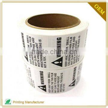 2016 Wholesale Custom Warning Label Sticker For Safety