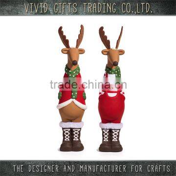 2016 new design ceramic christmas elk deco