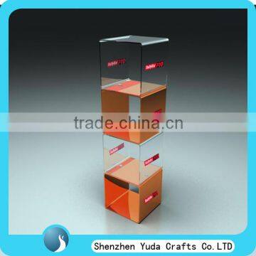 Plexiglass Display Stands for Supermarket, Acrylic Sales Display Case With 4 Tiers, Wholesale Point of Sale Stands