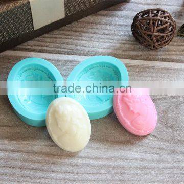 Beautiful lady Face Fondant Silicone Mold, Decoration Cake Mold , Silicone Waffle Cake Mould