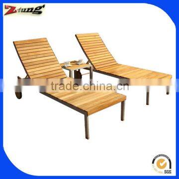 Teak wood outdoor Teak wood chaise lounge ZT-4003 LT