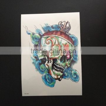 WX- 029 Colors Evil Skull Temporary Tattoos / Customized Fine Fake Tattoo Sticker