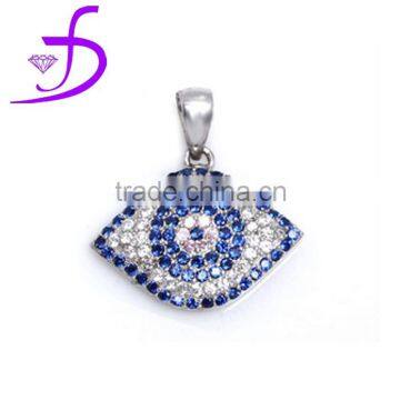 Hot sale natural blue sapphire Evil Eye pendant necklace