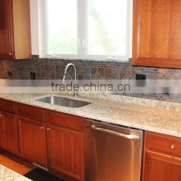 GRANITE COUNTERTOP WITH STAINLESS STEEL KITCHEN SINK, COLOR NEW VENETIAN