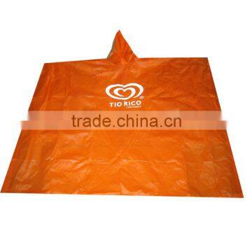 Adult Orange PVC Rain poncho