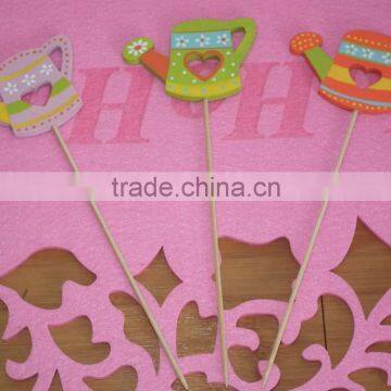 Easter wooden water pot stick decoration ,wooden crafts water pot ,wooden easter water pot gift