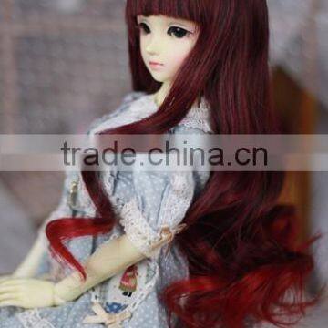 Hot Sales Synthetic Black to Red Deep Curly 1/4 Bjd Doll Wigs photo-3