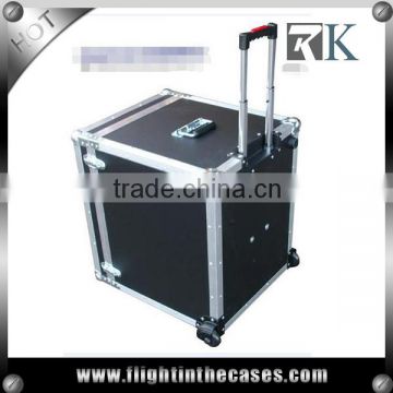 RK Astro Board Hinged Lid Flight case With Recessed Retractable Handle And End Castors Road case