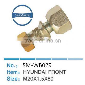 High strenth alloy wheel bolt with nut M20*1.5*80mm for trucks and autos