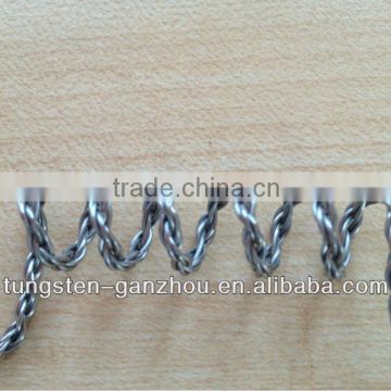 Tungsten heater element for aluminizing kinescope