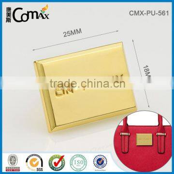 Fashion gold custom decorative metal plate for handbag