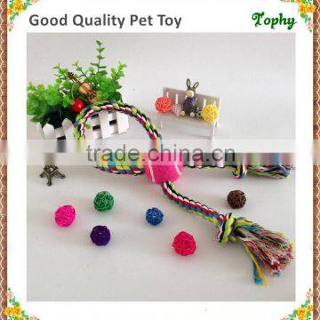 Colorful Cotton Rope Tennis Ball Dog Toy,smiling Ball With Rope Kont and Tug photo-5