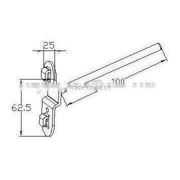 G-701B|Hook for 10mm*10mm Square Hole Plate|100mm Length Hook for Storage photo-2