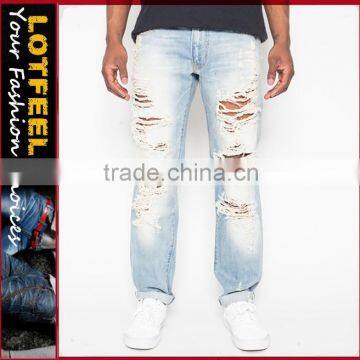 High quality distressed denim man jeans pents trousers jeans jeans turkey (LOTM269)