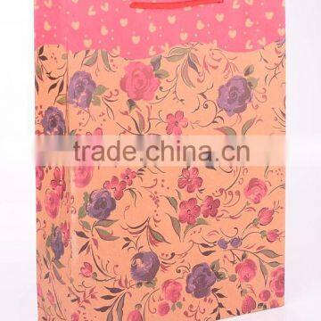 Warm-hearted Carnation Print Brown Kraft Paper Bag