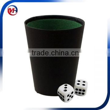 Dice cup with 5 dices /custom leather dice cup wih logo printing