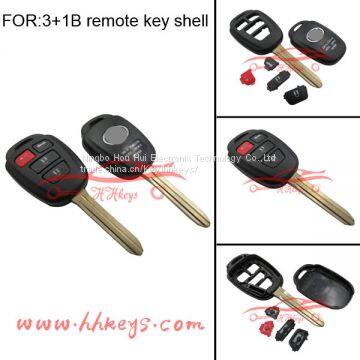 Remote Key Shell for Toyota 3+1 Button Case Fob Cover Blank With Toy43 Blade and Red Speak Button photo-5