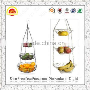 Hot Sale New Desigh 3 Tier Hanging Metal Fruit Basket
