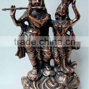 Religious Metal Radha Krishna Statue, Antique Statue, Indian Religious Statues