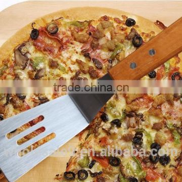 2016 hot selling stainless steel pizza shovel with wood handle pizza scoop