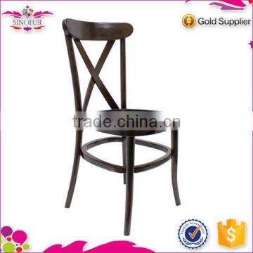 new design wooden stackable X back hotel chair