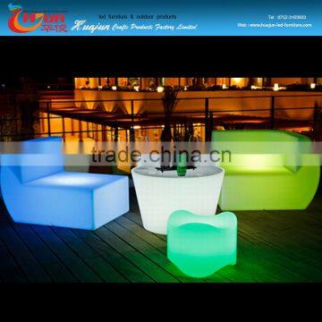 PE Plastic battery operated LED bar sofa color changing led sofa