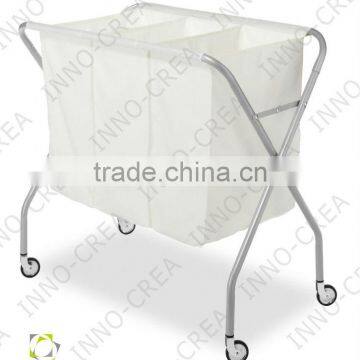 3 Section Laundry Sorter, Silver photo-2