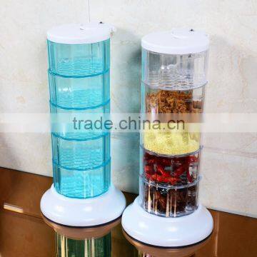 seasoning pot 5pcs set/plastic canister vacuum/kitchen canisters/storage canisters/plastic flower pots