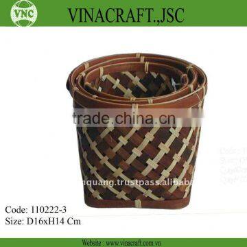 Bamboo waste baskets set of two