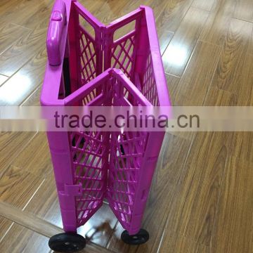 Plastic and Metal Folding Shopping Carts with Wheels Folding Carts