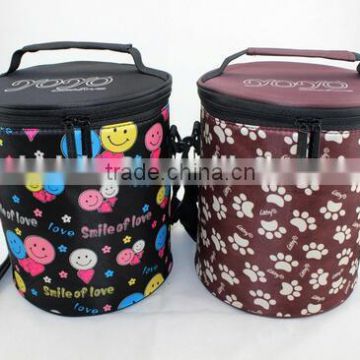 CY155 Stripe Smile pattern Lunch Tote Bag Box Picnic Cold Drink Insulation Bag Cooler Bag