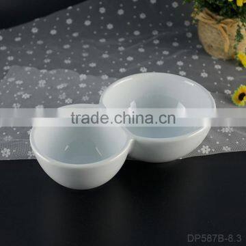 Eco ware factory suppliers dual shape ceramic dipping oil bowls