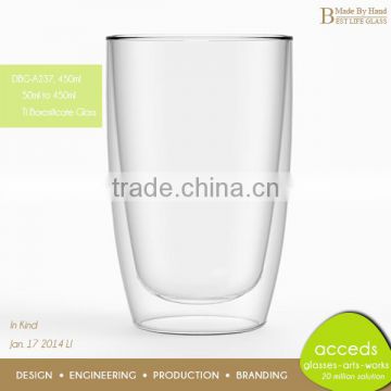 Odd-Shaped Custom Unbreakable Double Wall Big Glass Cup