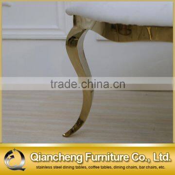 Luxury Gold Stainless Steel Louis Wedding Chair Covers PU photo-5