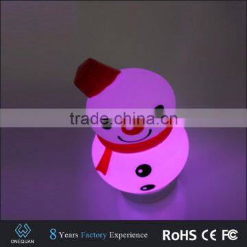 Christmas gift mini portable snowman shape bluetooth speaker with LED light