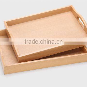 Home deco unfinished Beech wood serving tray for food