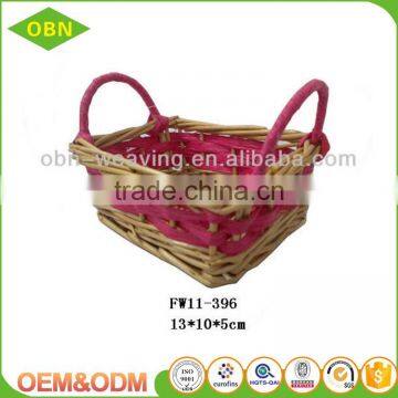 Wholesale China pure Handmade eco-friendly woven empty small wicker basket for gift