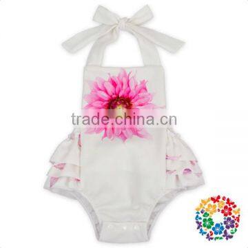 Summer Clothes Baby Girl's Floral Print Ruffles Romper photo-4