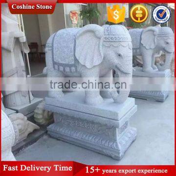 Life Size Ourdoor Grey Chinese Stone Carving Granite Elephant