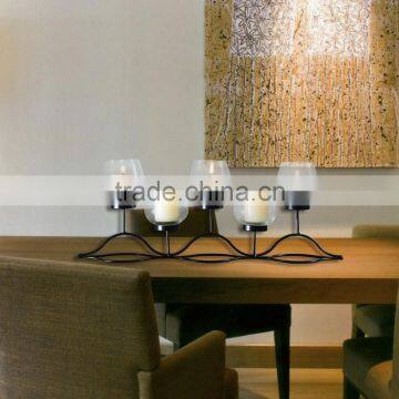 Black Wrought Iron Metal Tree Wire Candle Holders Display photo-2