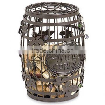 Metal Wire Wine Barrel Cork Holder Stand