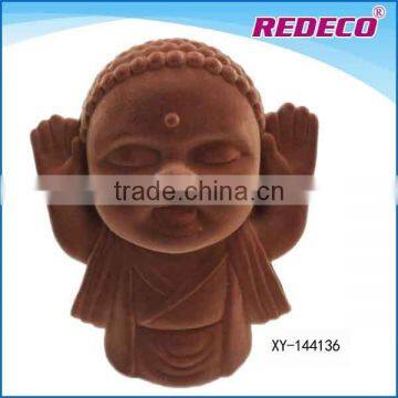 Polyresin flocked little buddha statues