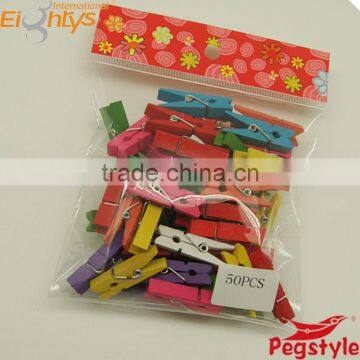 4.8cm Colored wooden peg art craft Cloth Clip