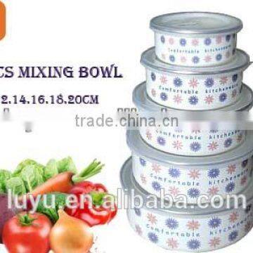 Special Decor Enamel Storage Bowl Set With Round Bottom